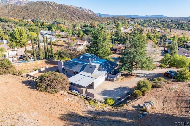 bird's eye view featuring a mountain view