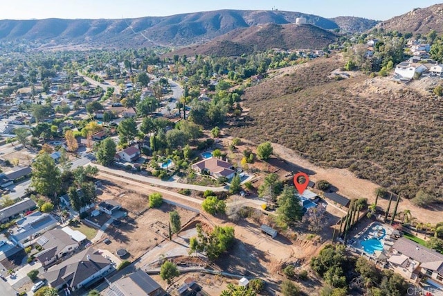 aerial view with a mountain view