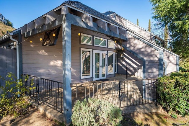 exterior space with french doors