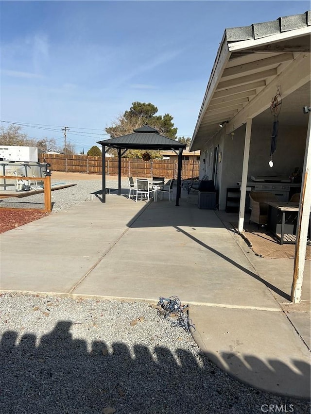 view of patio with a gazebo