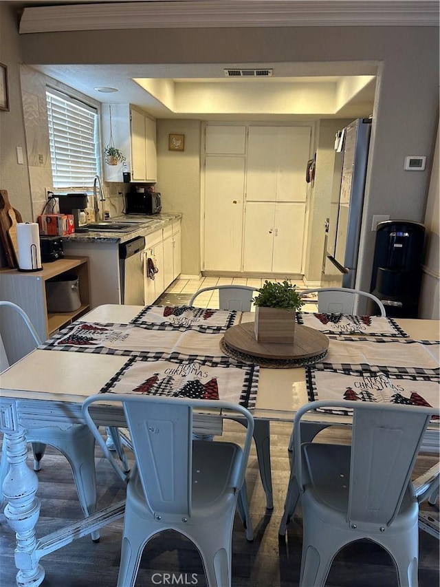 dining room with sink