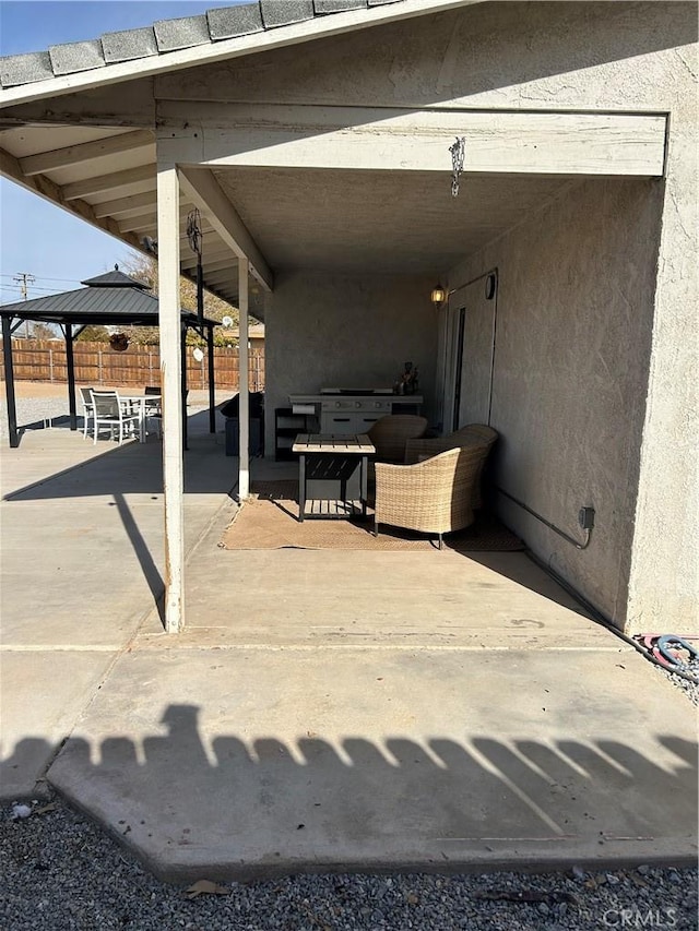 view of patio with a gazebo