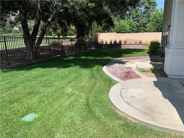 view of yard featuring a patio