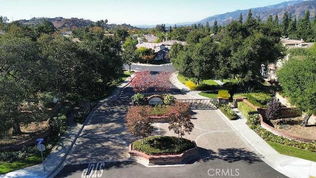 bird's eye view featuring a mountain view