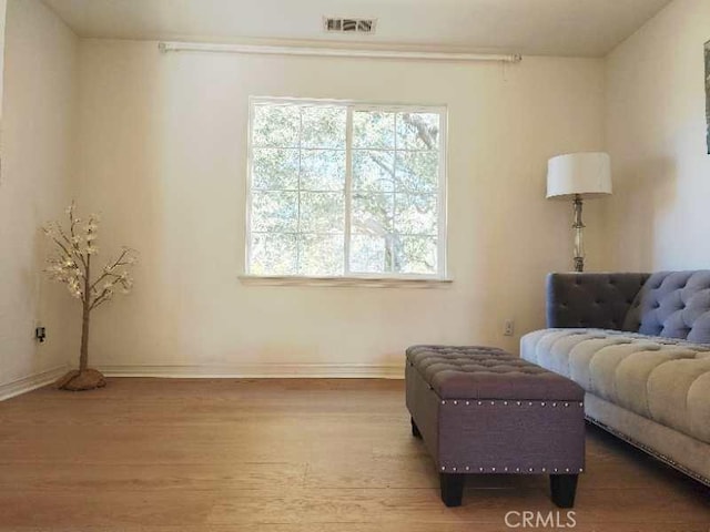 sitting room featuring hardwood / wood-style floors