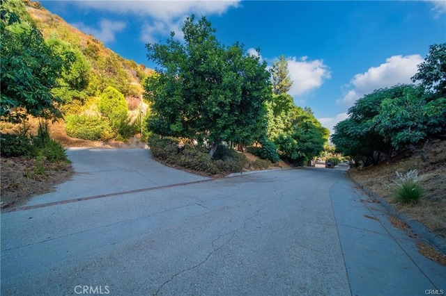 view of road with a mountain view