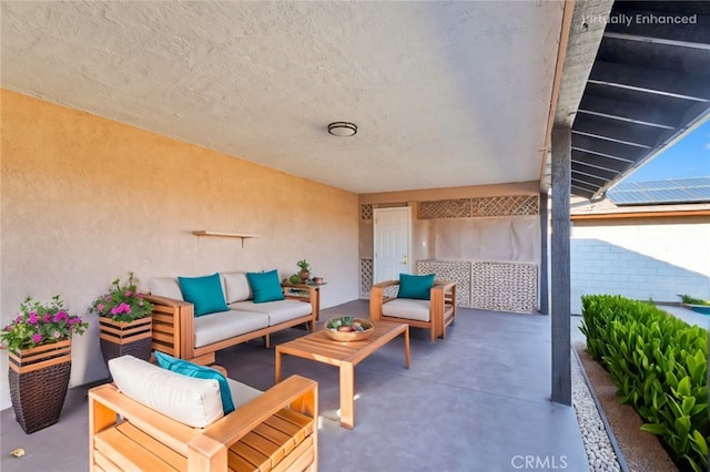 view of patio with an outdoor living space