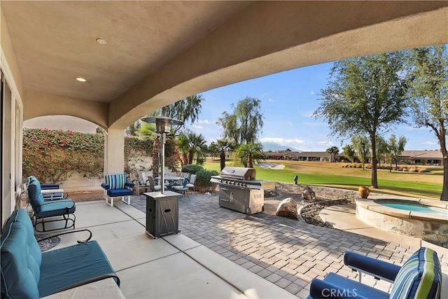 view of patio / terrace with an outdoor hangout area and a grill