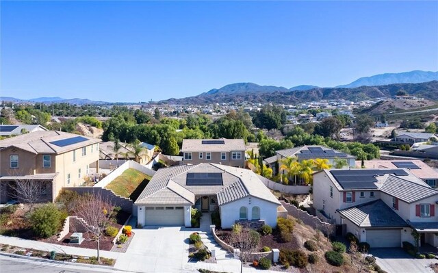 drone / aerial view with a mountain view