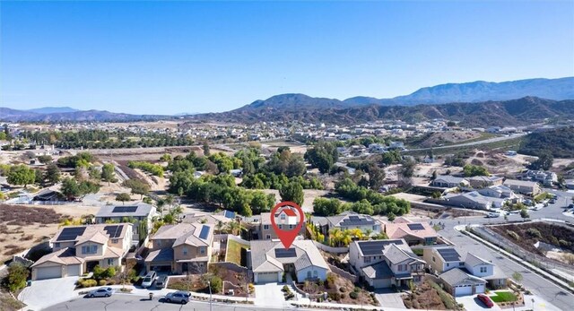 aerial view with a mountain view