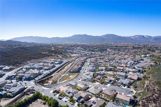 aerial view with a mountain view