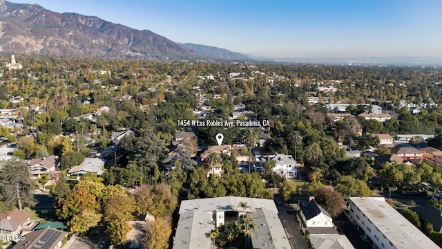 drone / aerial view with a mountain view