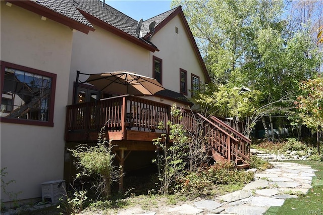 exterior space with a wooden deck