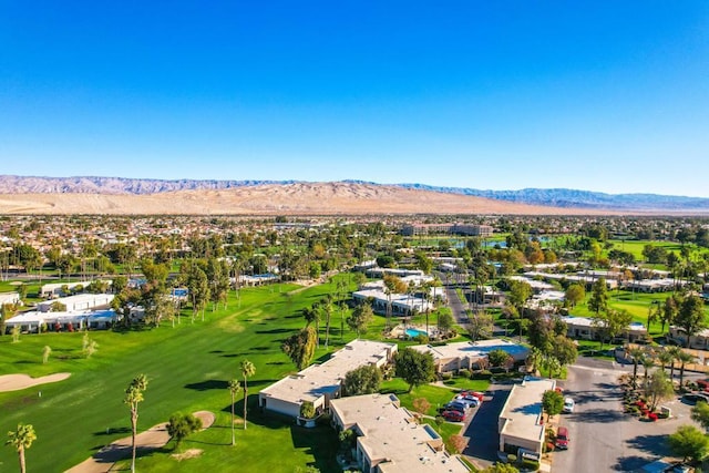 drone / aerial view featuring a mountain view