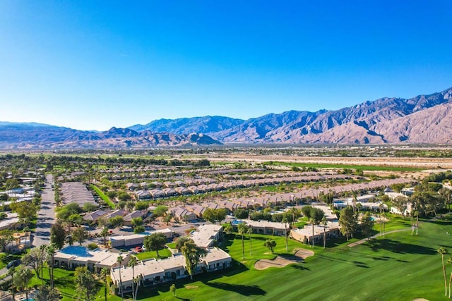 bird's eye view with a mountain view