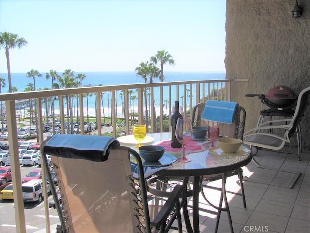 balcony with a water view