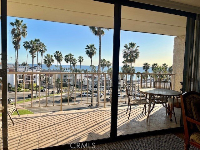 balcony with a water view