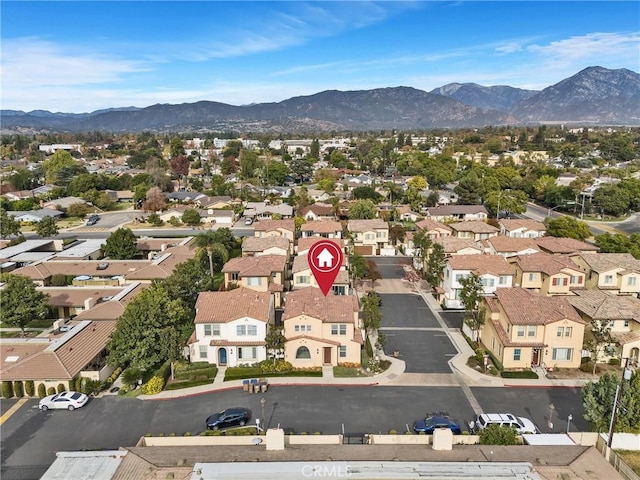 drone / aerial view with a mountain view