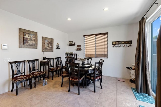 view of tiled dining room