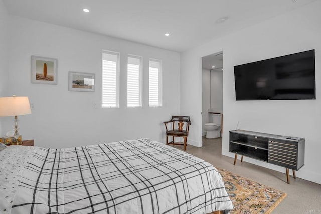 bedroom with recessed lighting