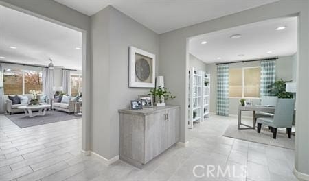 hallway with plenty of natural light