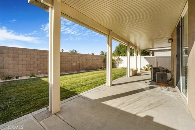 view of patio / terrace with central AC unit