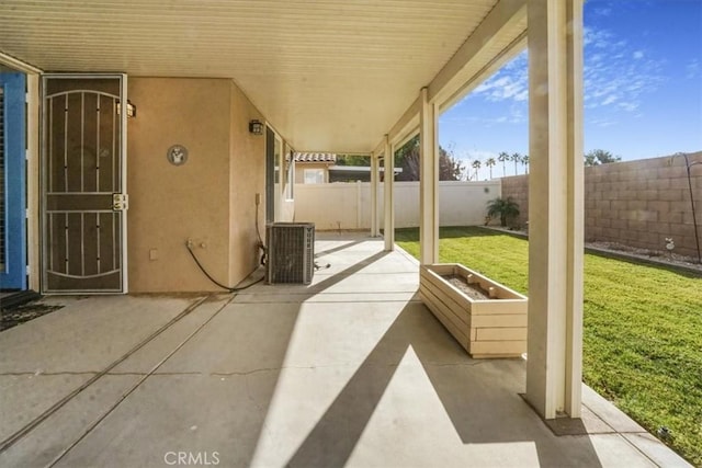 view of patio with central air condition unit