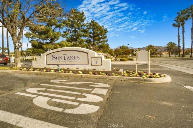 view of community sign