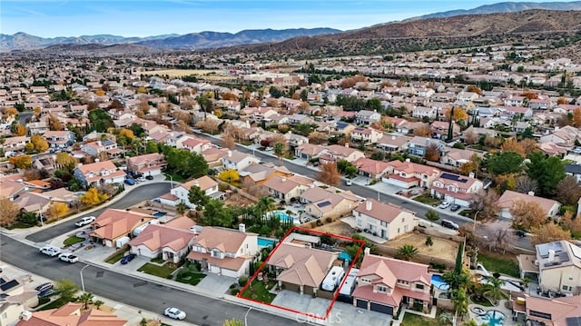 bird's eye view featuring a mountain view