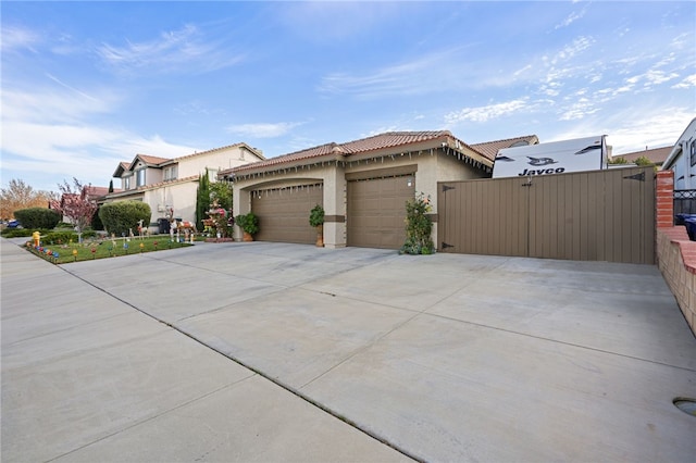 view of front of house with a garage