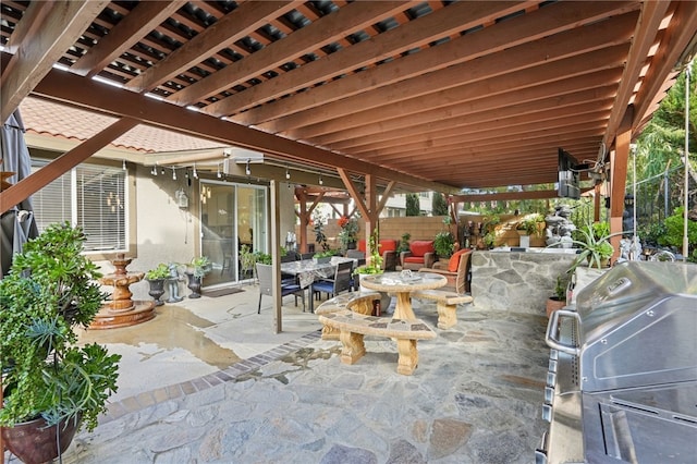 view of patio featuring area for grilling