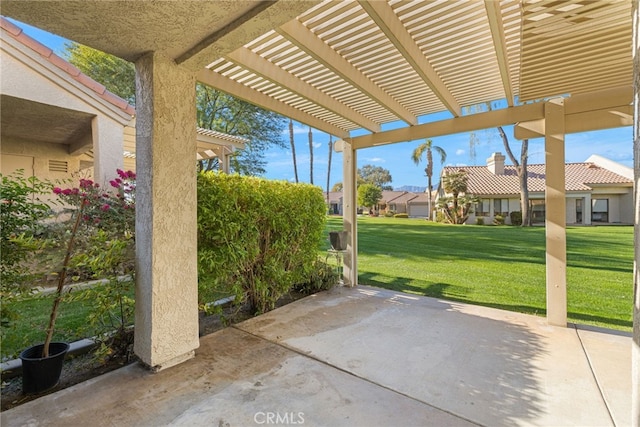 view of patio with a pergola