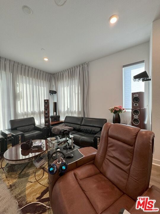 living room featuring hardwood / wood-style flooring