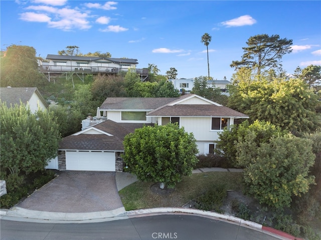 view of front of property featuring a garage