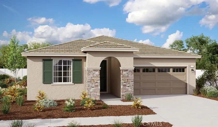 prairie-style house featuring a garage