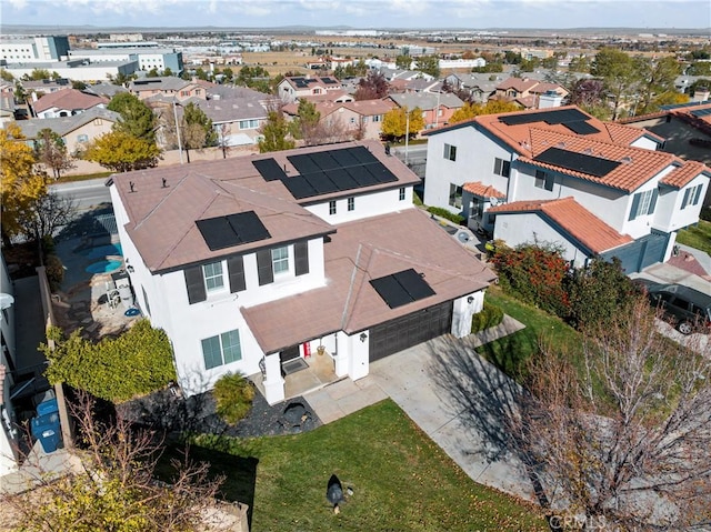 drone / aerial view with a residential view