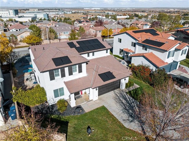 aerial view with a residential view