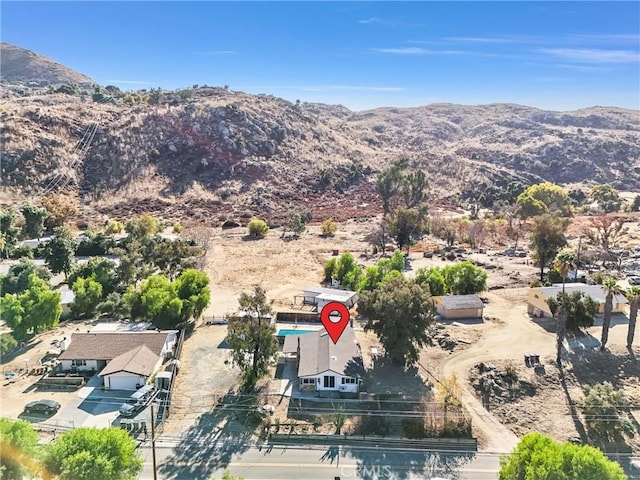 bird's eye view featuring a mountain view