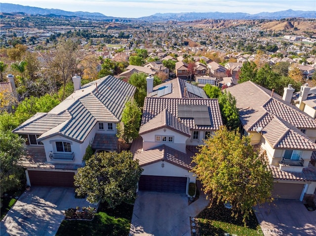 bird's eye view featuring a mountain view