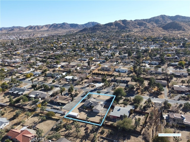 bird's eye view featuring a mountain view