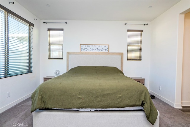 bedroom featuring carpet