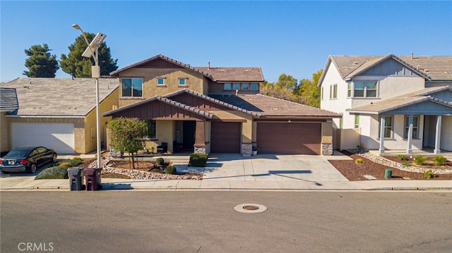 view of front of home with a garage