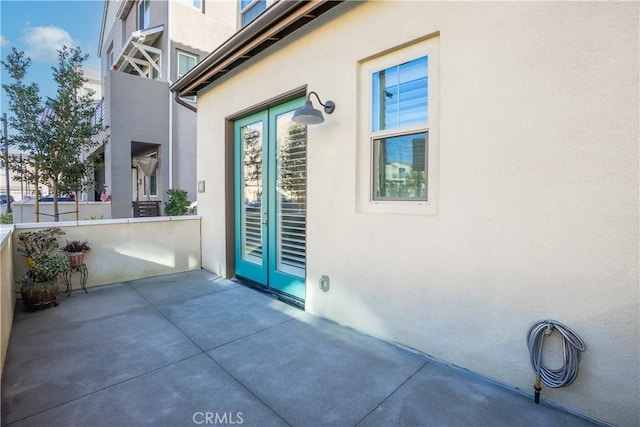 exterior space featuring french doors