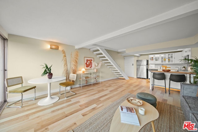 living room with light wood-type flooring