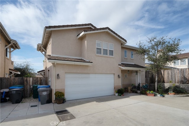 view of property with a garage