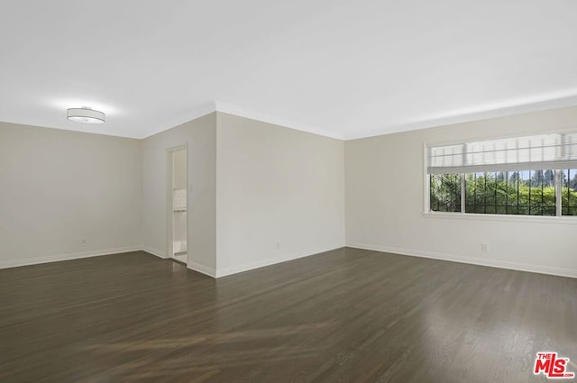 empty room featuring dark hardwood / wood-style flooring