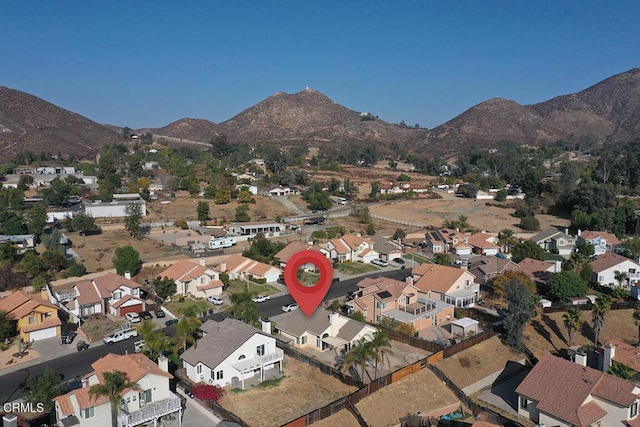 aerial view with a mountain view