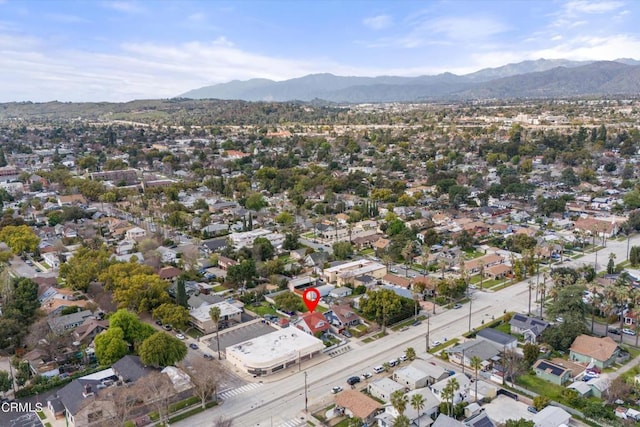 bird's eye view with a mountain view