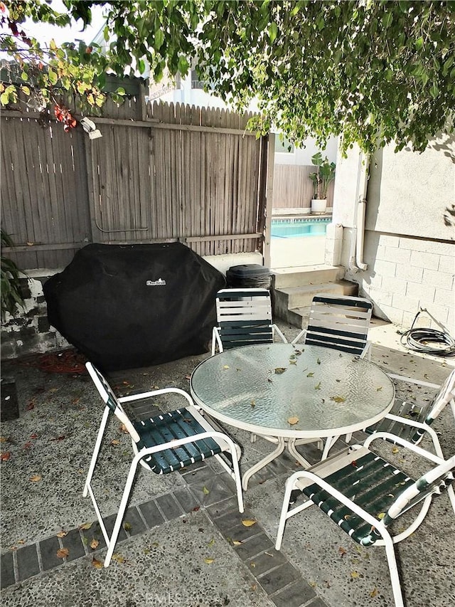 view of patio featuring area for grilling