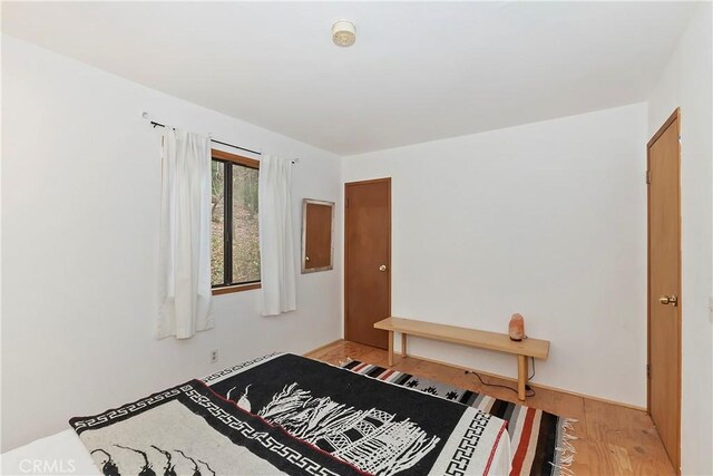 bedroom with wood-type flooring